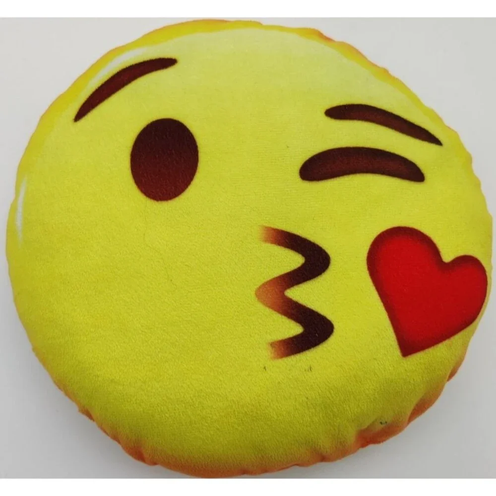 Winking Kissy Heart Face Yellow Emoji Small 11